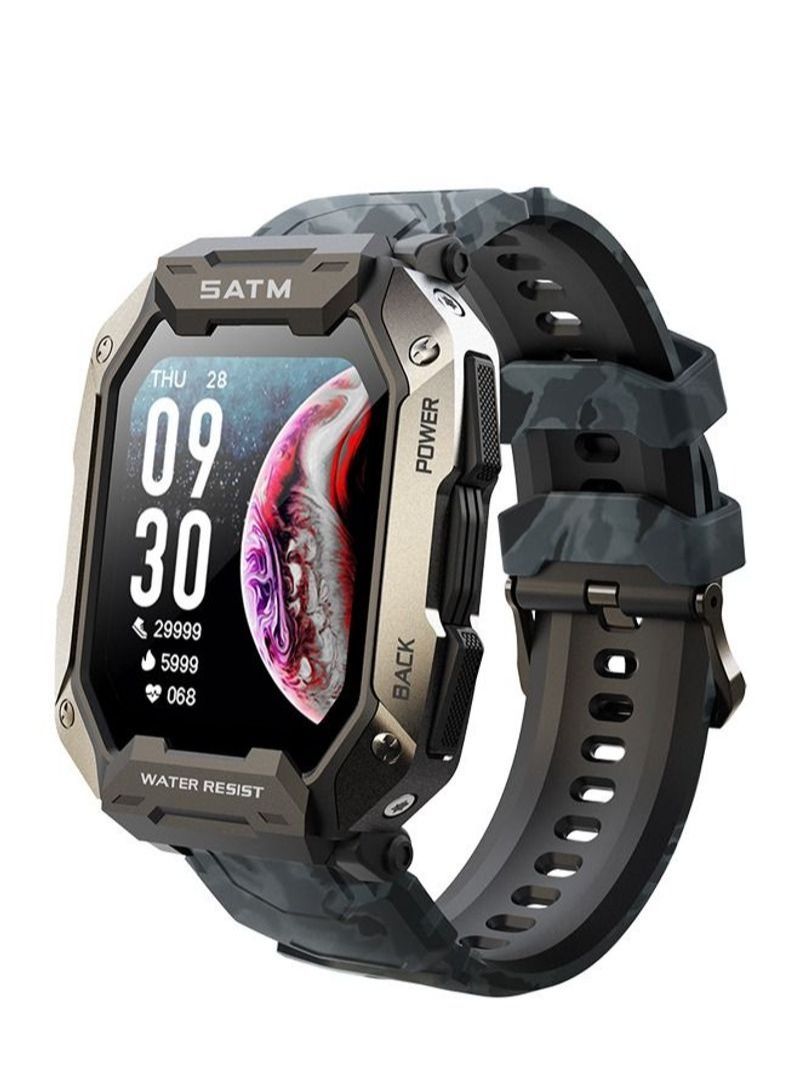 NIBEMINENT Fitness Tracker Watch Compatible with IOS & Android Camouflage Black - Image 1