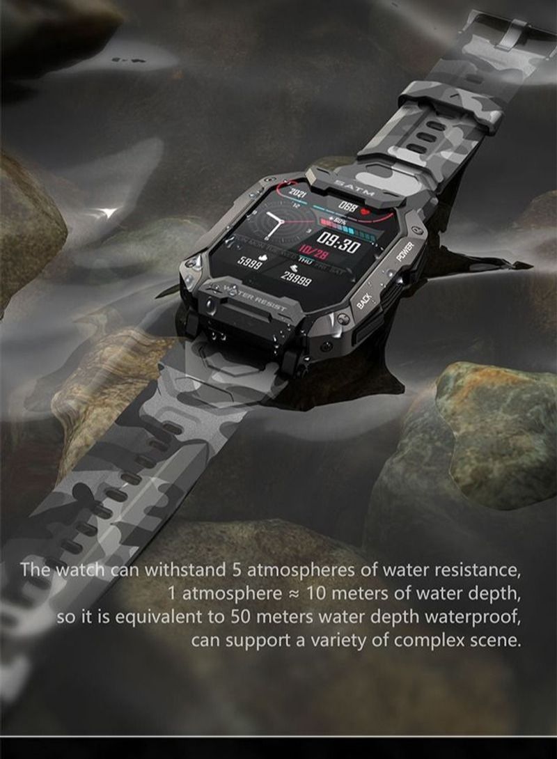 NIBEMINENT Fitness Tracker Watch Compatible with IOS & Android Camouflage Black - Image 3