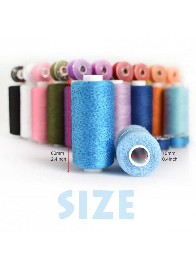 Renashed 72Pcs Bobbins Sewing Threads Kit, 36 Colors Spools 360Yards per Polyester Thread, 36 Colors Prewound Bobbin with Case for Hand Machine Sewing - Image 2