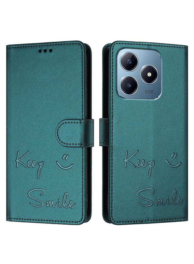 اس-توب جراب لهاتف Realme Note 60 4G Global Smile Embossing RFID مصنوع من الجلد - Image 3