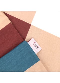 snooze Fitted Bed Sheet set 2pcs, 120*200 cm+ Free Pillowcase, brown caro design  - Image 4