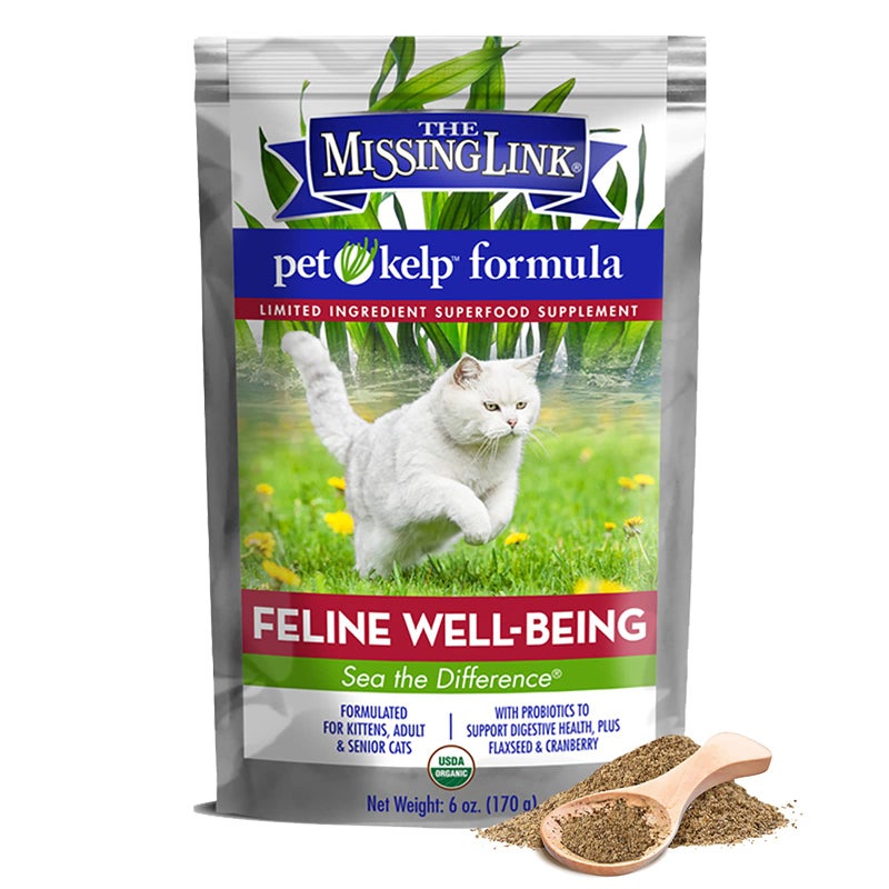 The Missing Link Pet Kelp Feline Well-Being 6oz Superfood Powdered Supplement, Organic & Limited Ingredient Formula for Digestive & Overall Health of Cats - Image 1