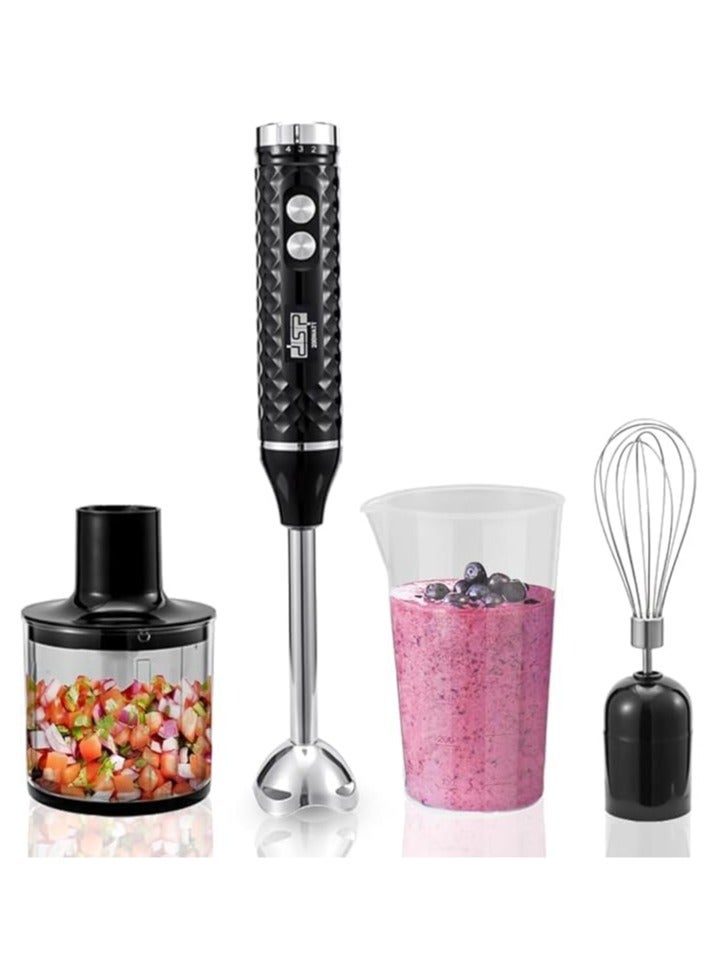 DSP DSP Hand Blender 4-in-1, 200W Full Copper DC Motor, Golden Titanium Coated Blades | Includes 500ml Meat Grinder, Egg Beater, 700ml Measuring Cup | Stainless Steel & Plastic Body, KM1143 - Image 2