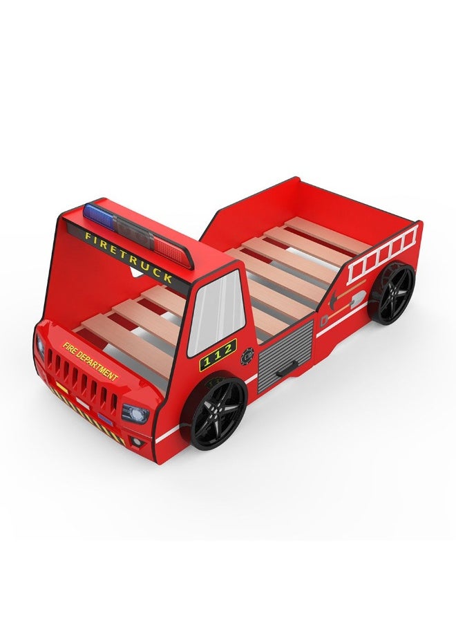 Kinder Fire Truck 90X190 Car Bed Sturdy Modern Design Wooden Single Bed Frame Furniture Quiet And Comfortable Bed (Mattress Not Included) Made In Turkey L225Xw119Xh80Cm-Red - pzsku/Z0B2DF79200D0BC56F819Z/45/_/1731934375/d8d36158-5352-4953-b052-5ae668c60e5f