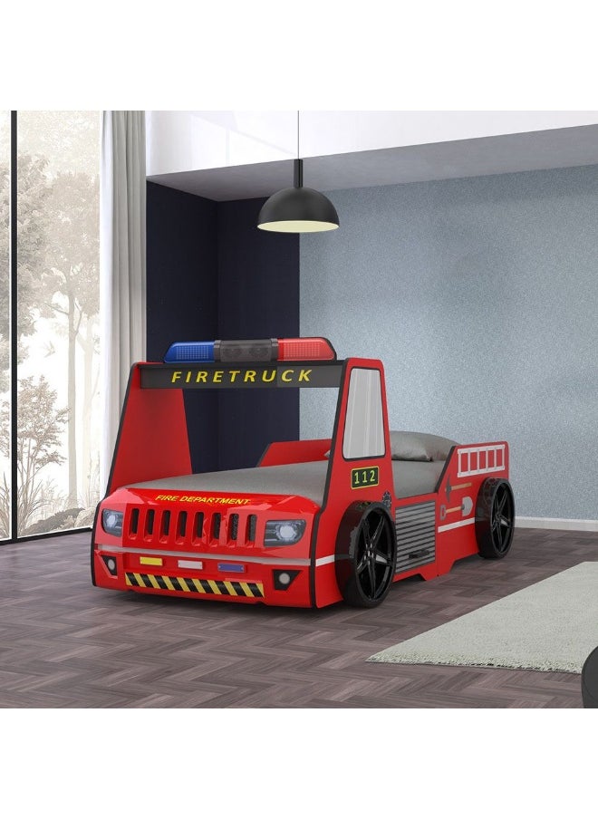 Kinder Fire Truck 90X190 Car Bed Sturdy Modern Design Wooden Single Bed Frame Furniture Quiet And Comfortable Bed (Mattress Not Included) Made In Turkey L225Xw119Xh80Cm-Red - pzsku/Z0B2DF79200D0BC56F819Z/45/_/1731934377/8c32c609-0cb1-4739-88fa-6f4b03a39c04