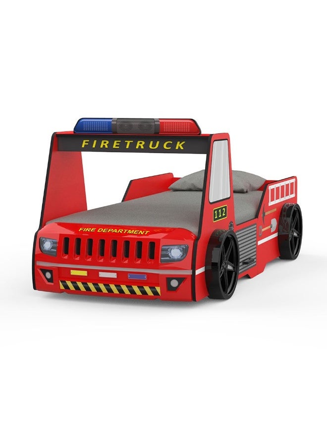 Kinder Fire Truck 90X190 Car Bed Sturdy Modern Design Wooden Single Bed Frame Furniture Quiet And Comfortable Bed (Mattress Not Included) Made In Turkey L225Xw119Xh80Cm-Red - pzsku/Z0B2DF79200D0BC56F819Z/45/_/1731934378/deb5c301-2a27-4b6e-9213-339bf29edfed