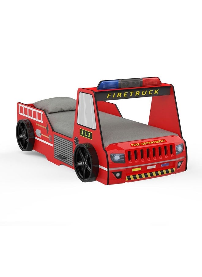 Kinder Fire Truck 90X190 Car Bed Sturdy Modern Design Wooden Single Bed Frame Furniture Quiet And Comfortable Bed (Mattress Not Included) Made In Turkey L225Xw119Xh80Cm-Red - pzsku/Z0B2DF79200D0BC56F819Z/45/_/1731934379/6ce1d59a-3ada-426e-927c-943495285d3c