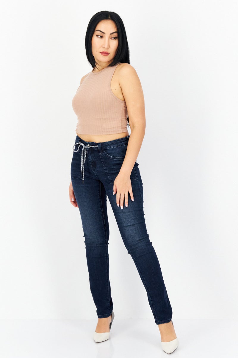 Zero Women Regular Fit Stretchable Denim, Navy Blue - Image 2