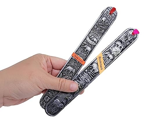 WitnyStore Carved Aluminium Bookmark 8⅛" Forest Elephants Vertical Pattern - Unique Design Handmade Bookmarks Crafted Accessories Decorative Collectibles Thailand Souvenirs Gifts Readers Book Lovers - Image 2