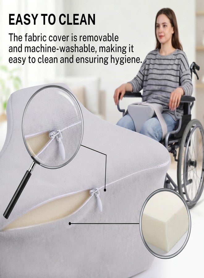 KUAZIDAR Hip Abduction Pillow with Strap, Hip Abductor Wedge Post-Surgery Knee Separator Cushion for Leg Alignment, Ergonomic Wedge Pillow for Wheelchair & Bed Recovery, Gray - Image 3