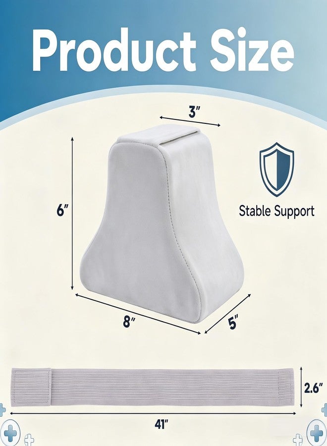 KUAZIDAR Hip Abduction Pillow with Strap, Hip Abductor Wedge Post-Surgery Knee Separator Cushion for Leg Alignment, Ergonomic Wedge Pillow for Wheelchair & Bed Recovery, Gray - Image 2