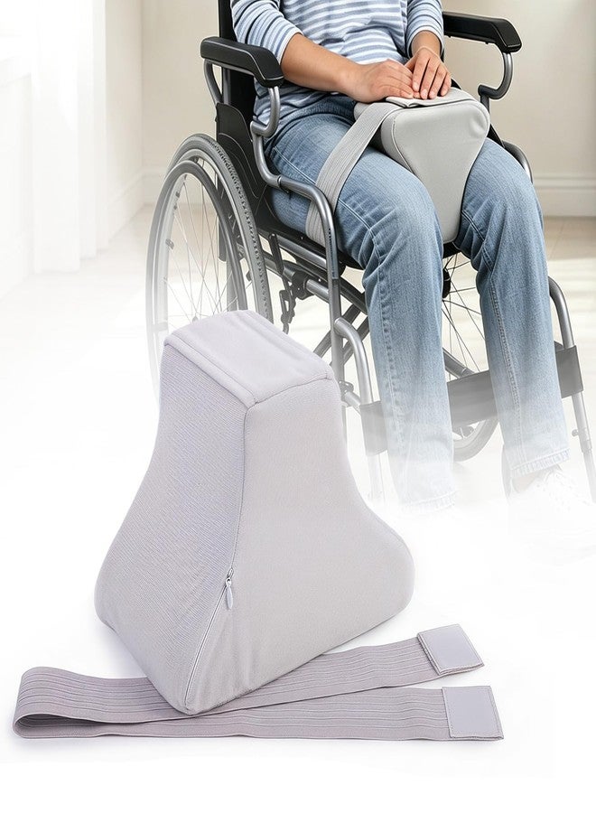 KUAZIDAR Hip Abduction Pillow with Strap, Hip Abductor Wedge Post-Surgery Knee Separator Cushion for Leg Alignment, Ergonomic Wedge Pillow for Wheelchair & Bed Recovery, Gray - Image 1