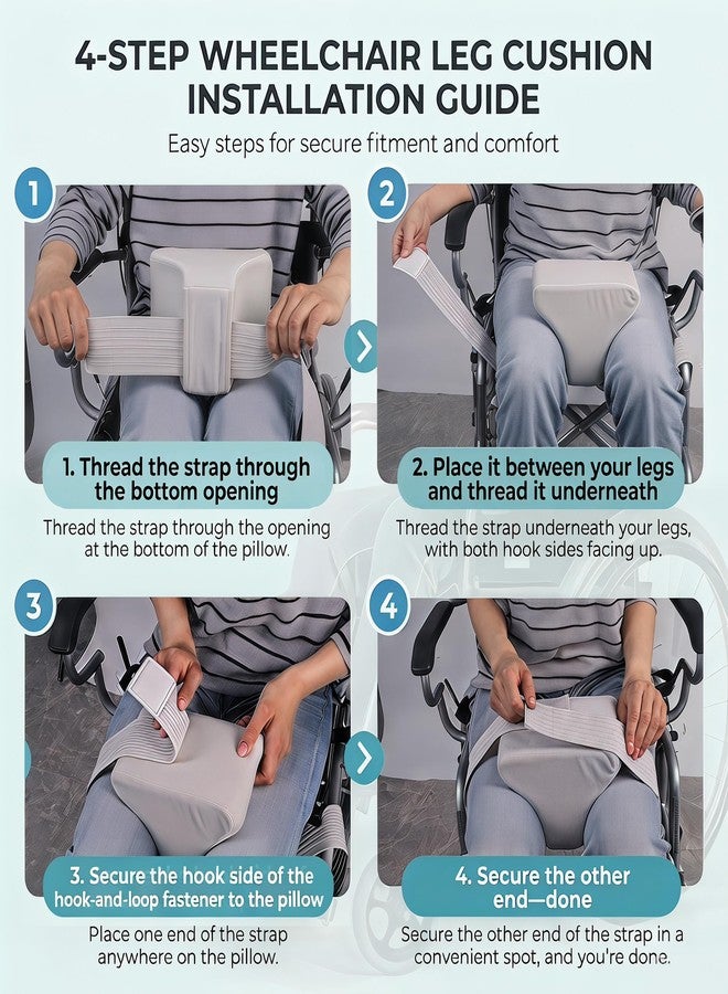 KUAZIDAR Hip Abduction Pillow with Strap, Hip Abductor Wedge Post-Surgery Knee Separator Cushion for Leg Alignment, Ergonomic Wedge Pillow for Wheelchair & Bed Recovery, Gray - Image 4