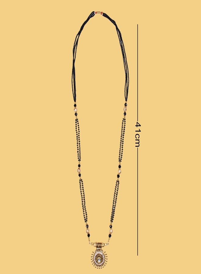 Confidence Traditional Black Beads Mangalsutra Accessory for Wedding Women Wives and Ladies - Image 2
