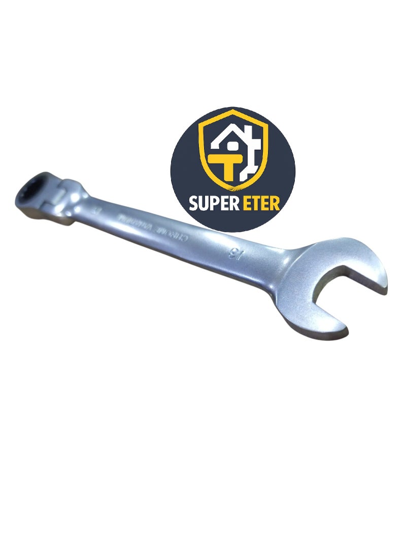 سوبر  ايتير مفتاح ربط مشترك مرن SUPER ETER مقاس 13 مم – طرف مفتوح + طرف حلقي راتشيت متحرك – كروم فاناديوم – موديل 10005003 - Image 5