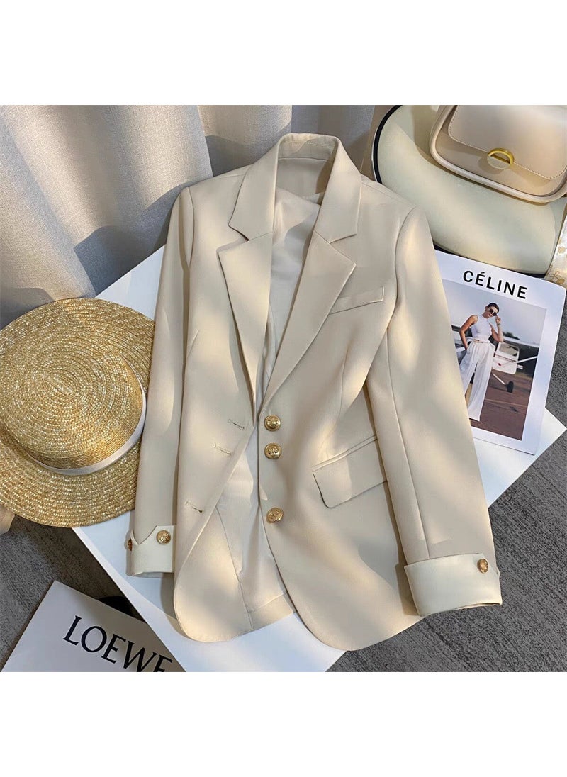 Generic Korean Style Casual Blue Blazer for Women Ivory white  - Image 5