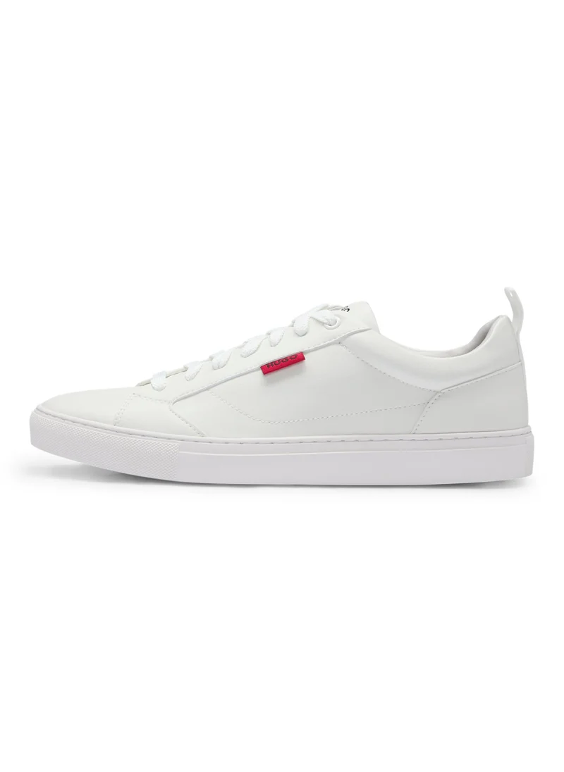 HUGO Cupsole trainers in faux leather with logo flag