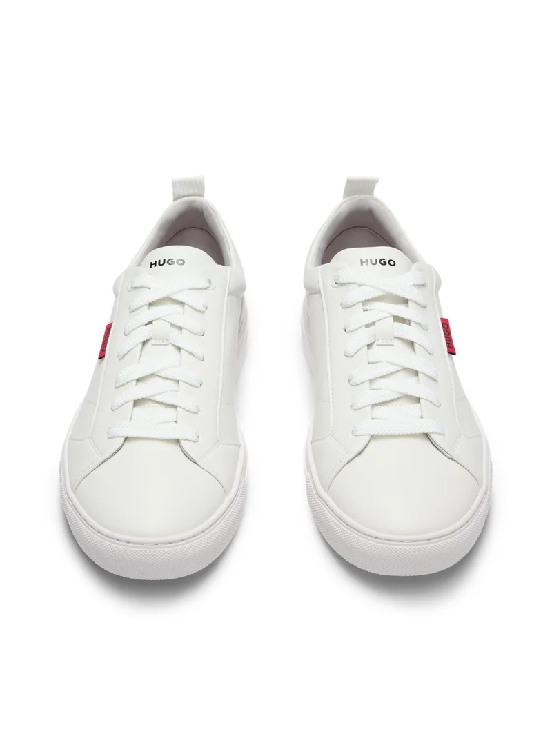 HUGO Cupsole trainers in faux leather with logo flag