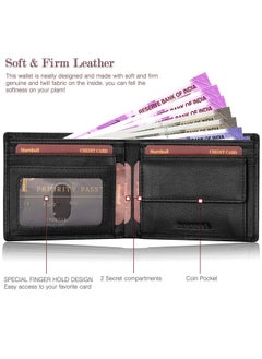HORNBULL HORNBULL Men's Stylist Black Genuine Leather Wallet with RFID Protection | Branded Gift Wallet for Men  - Image 4