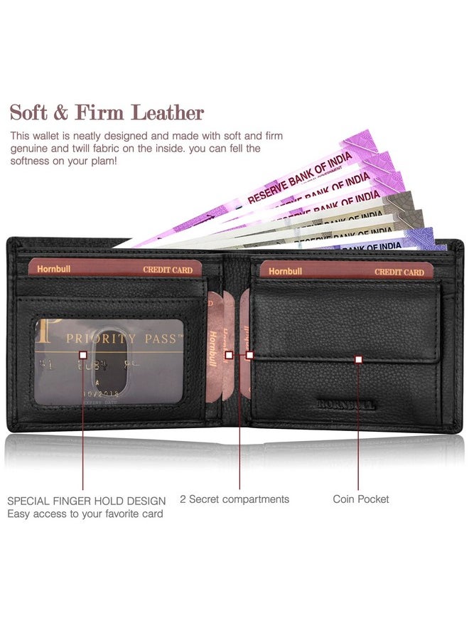 HORNBULL HORNBULL Men's Stylist Black Genuine Leather Wallet with RFID Protection | Branded Gift Wallet for Men  - Image 4