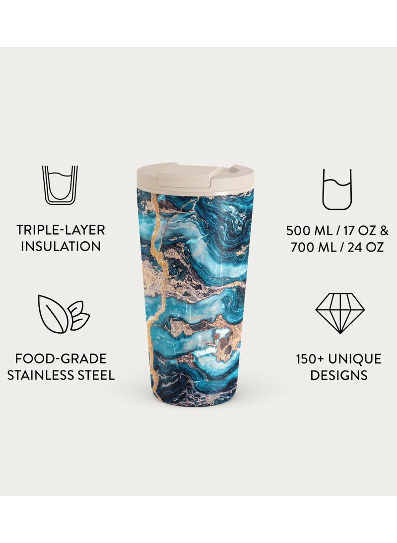 BURGA ravel Coffee Mug (16oz) – Spill-Proof, Secure-Seal Insulated Coffee Mug – Scratch-Resistant, Stainless Steel Travel Mug Stays Hot or Cold – Anti-Slip Coffee Tumbler – Mystic River Travel Mug - Image 2