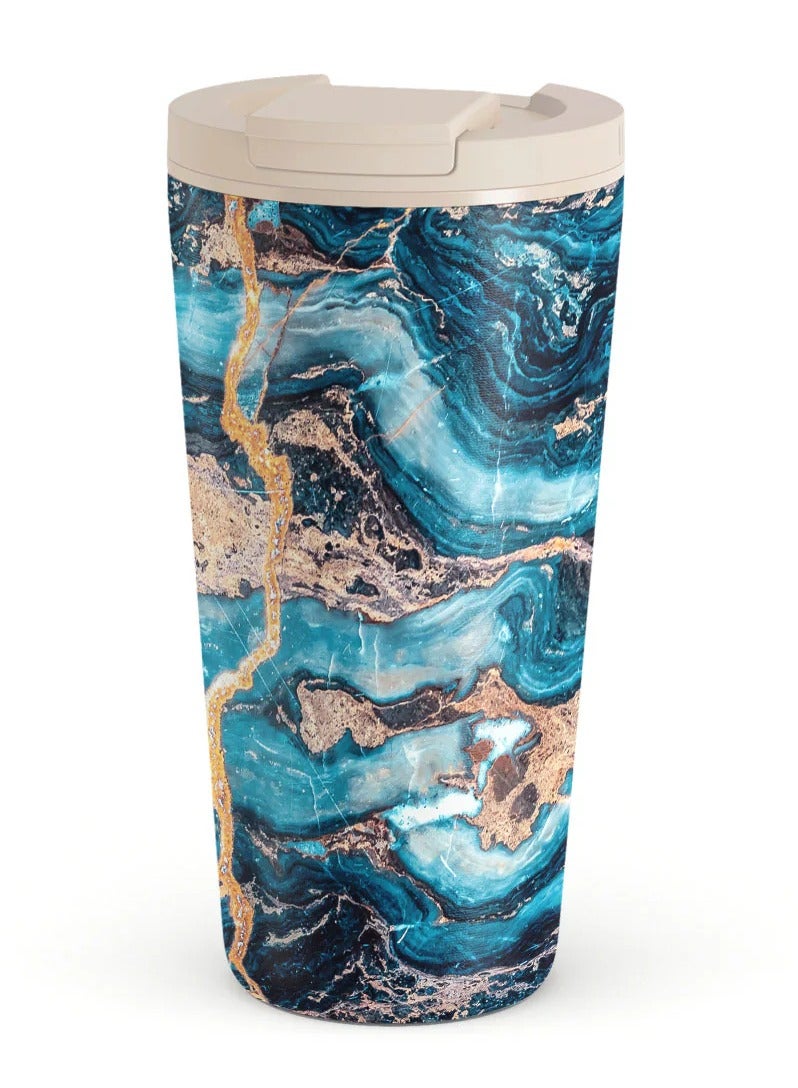 BURGA ravel Coffee Mug (16oz) – Spill-Proof, Secure-Seal Insulated Coffee Mug – Scratch-Resistant, Stainless Steel Travel Mug Stays Hot or Cold – Anti-Slip Coffee Tumbler – Mystic River Travel Mug - Image 1