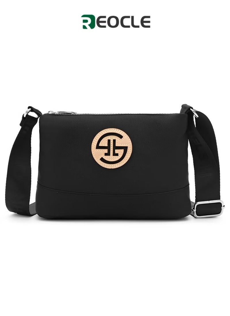 REOCLE Women's Shoulder Handbags Fashion Vegan Leather Crossbody Bag with Adjustable Strap & Large Capacity & Simple Style Shoulder Purse for Ladies  - Image 1