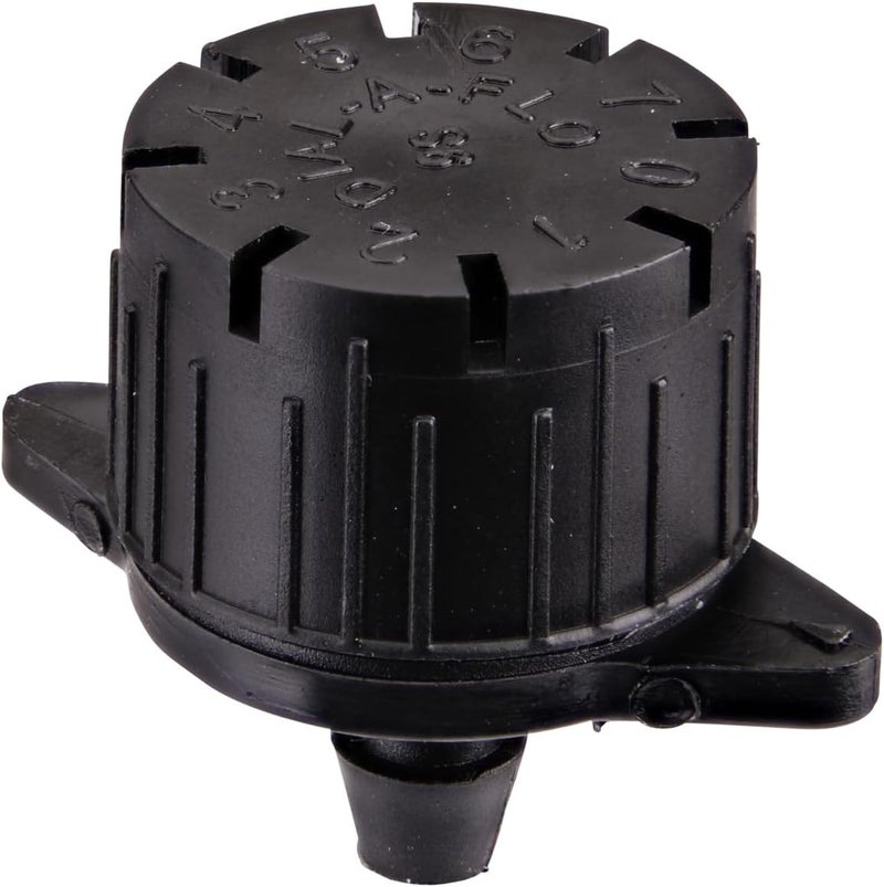 Raindrip 157050B Adjustable Flow Bubbler, Non-Pressure Compensating Emitter, Full-Circle Pattern, 8 Stream Spray, with 1/4-Inch Barbed Inlet, 50-Pack, Black - Image 1