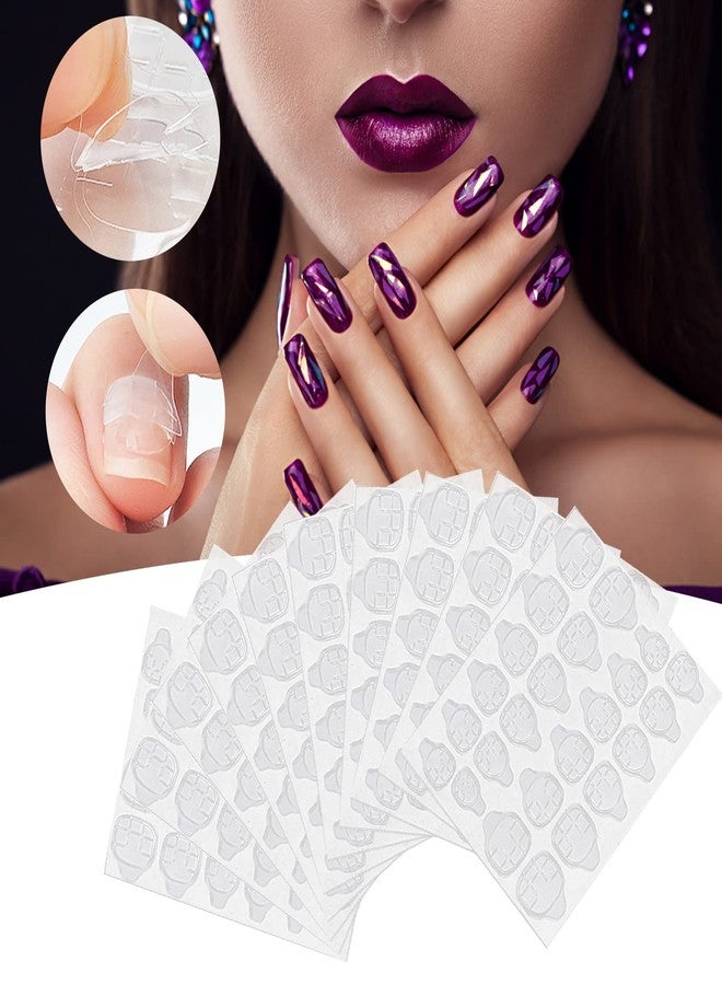 Ghelonadi False Nail Jelly Gel Glue Tabs Double-side Nail Self-Adhesive Glue Stickers DIY Manicure Decoration for Fake Nails Tips for Press on Nails 5 Sheets - Image 2