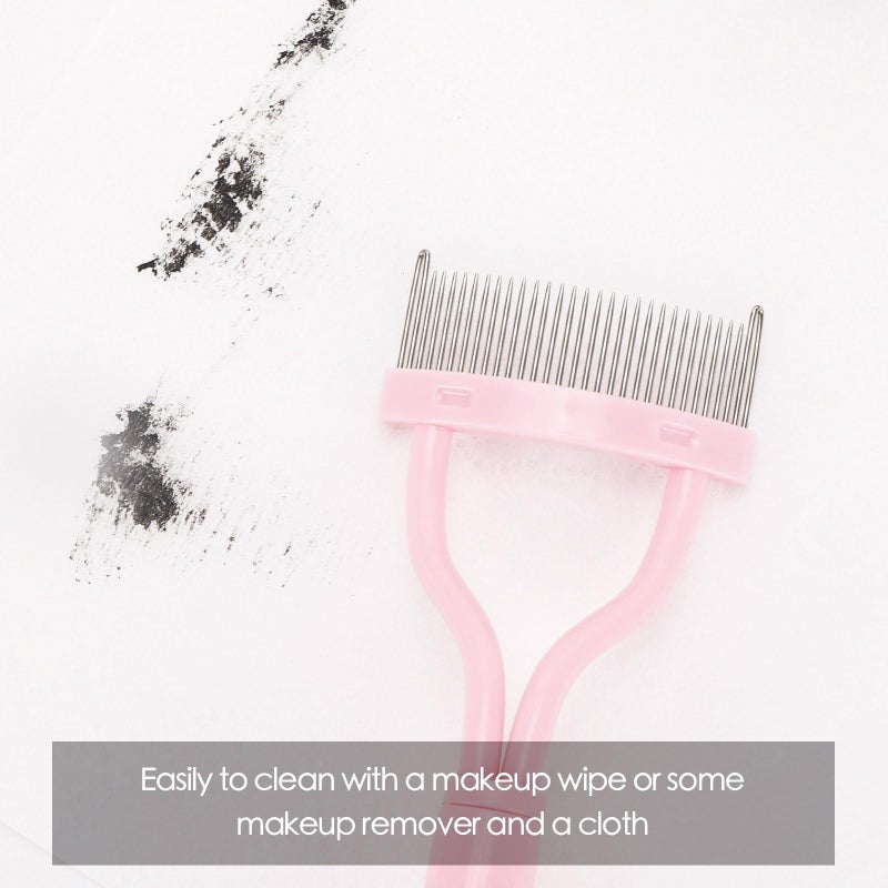 BTYMS 2 Pcs Eyelash Separator Tool Mascara Brushes Eyelash Comb Separator Definer Lash Comb for Combing, Separating Lashes - Light Pink - Image 5