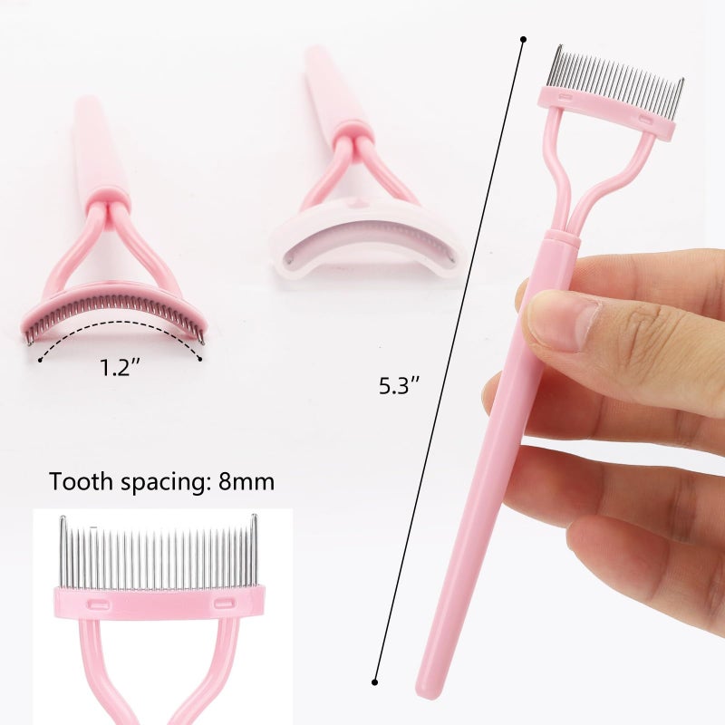 BTYMS 2 Pcs Eyelash Separator Tool Mascara Brushes Eyelash Comb Separator Definer Lash Comb for Combing, Separating Lashes - Light Pink - Image 2