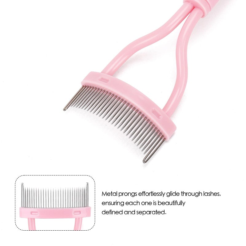 BTYMS 2 Pcs Eyelash Separator Tool Mascara Brushes Eyelash Comb Separator Definer Lash Comb for Combing, Separating Lashes - Light Pink - Image 3
