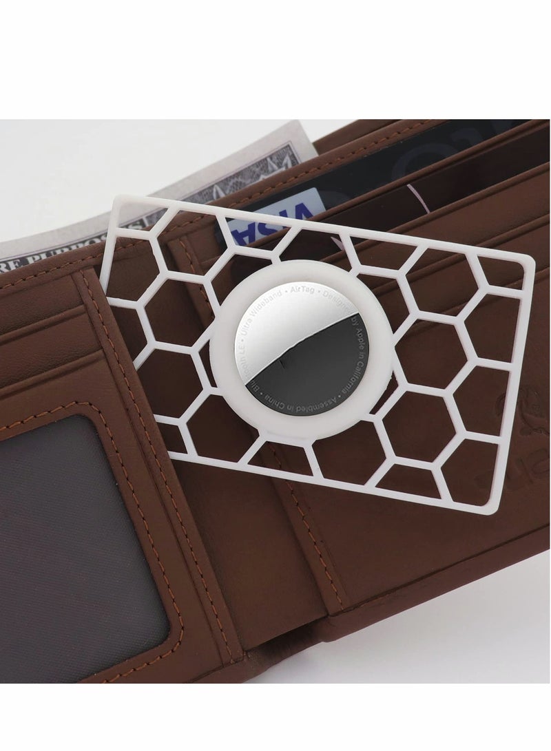 Excefore Wallet Case for Apple AirTag Tag-0.1 inch,Slim Thin Card Case Holderm,Credit Card Size Wallet Case Holder for Purse, Handbag, Backpack Wallet, Clutch-White - Image 2