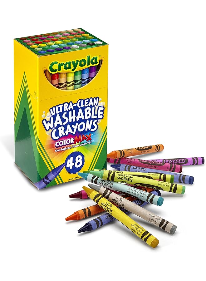 Crayola Ultra Clean Washable Color Max Crayons Standard Size Set Of 48 - Image 1
