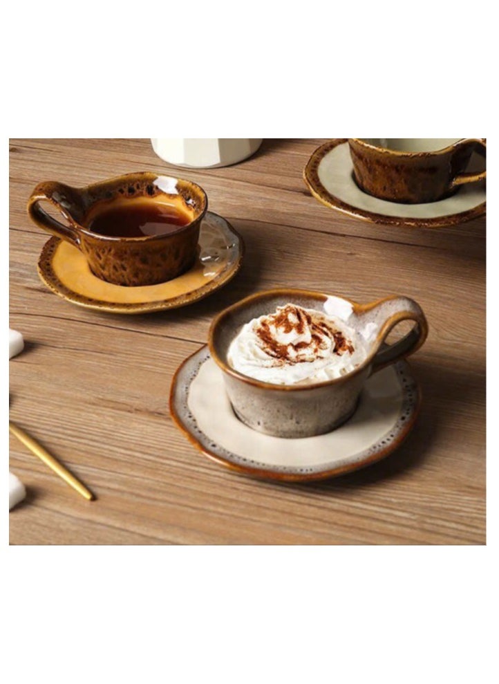 Qahwa Elegant coffee cup with saucer made of ceramic  - Image 3