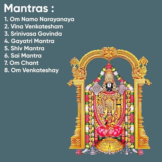 NSE Tirupati Balaji Religious Continuous Sound Mantra Chanting Bell Lord Venkatesha, Srinivasa Govinda, Gayatri Mantra, Shiv Mantra,Om Chant for Peace and Meditation at Home and Office L-1 (White) - Image 3