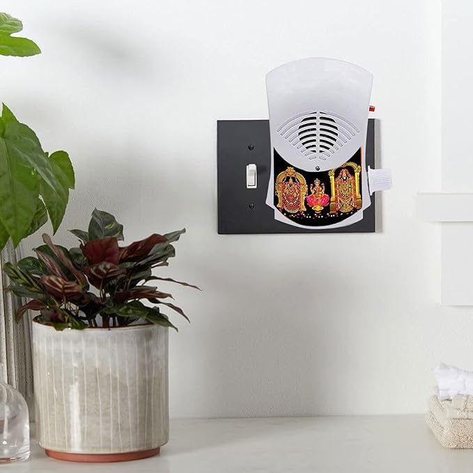 NSE Tirupati Balaji Religious Continuous Sound Mantra Chanting Bell Lord Venkatesha, Srinivasa Govinda, Gayatri Mantra, Shiv Mantra,Om Chant for Peace and Meditation at Home and Office L-1 (White) - Image 4