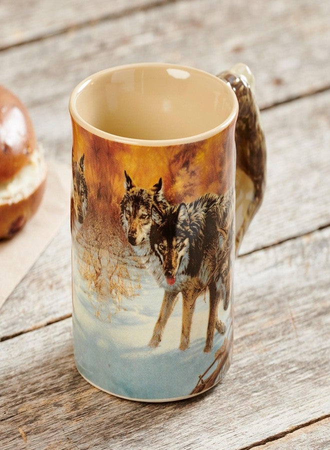 Wild Wings Wolves Sculpted Mug by Lee Kromschroeder - Image 2