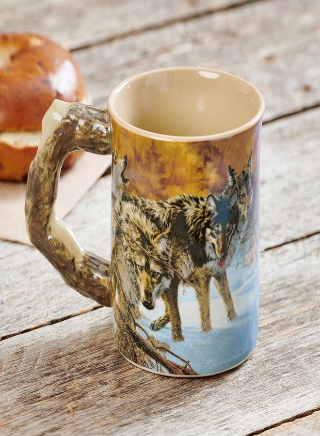 Wild Wings Wolves Sculpted Mug by Lee Kromschroeder - Image 1