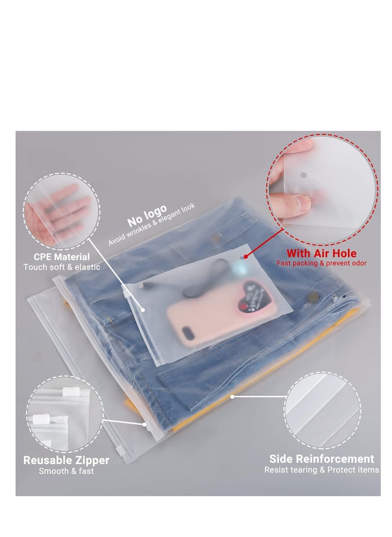 DUNISO Shirt Packaging Bags, 11x15 inch Reclosable Poly & Plastic Bags for Packaging Clothes, Shirts, Jeans, Pants, T-Shirts, Frosted Zip Lock Bags with Vent Hole for Travel Storage(One size)  - Image 5