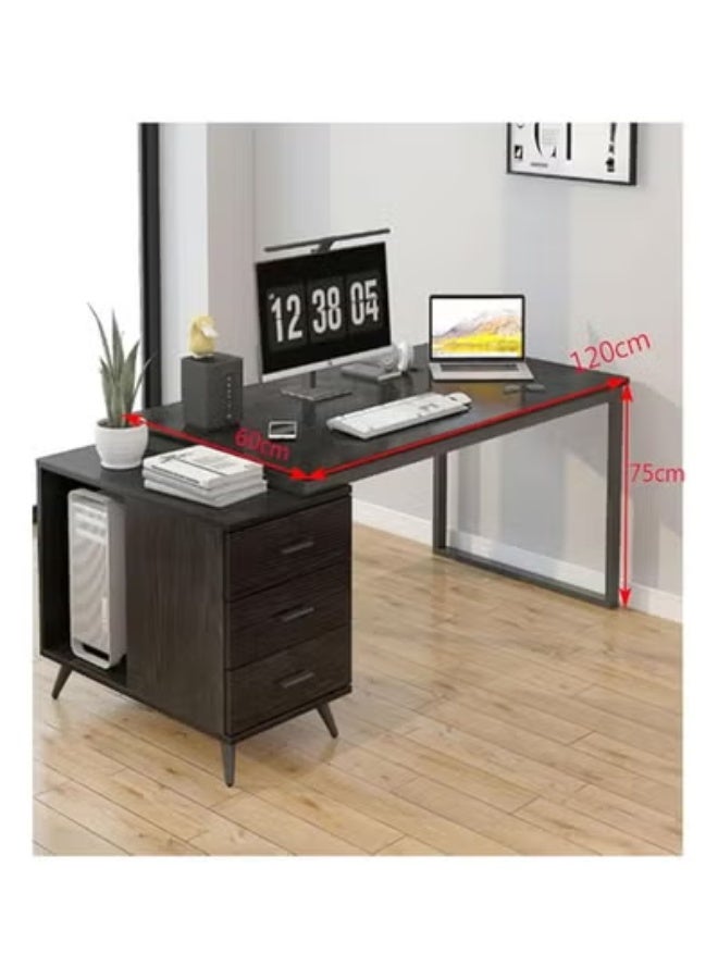 زي سي إم - هابي طاولة كمبيوتر وطاولة متعددة الوظائف للمكتب المنزلي مقاس 120 سم مع 3 أدراج - Image 4