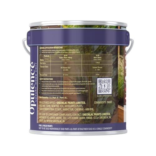 Sheenlac Opulence Luxury Exterior Polyurethane Polish for Furniture | Clear Wood Coating | Matt and Glossy Finish Wood Varnish (Sealer, 4 Liter) - Image 2