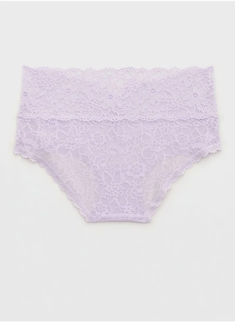 Aerie High Leg Lace Detail Brief