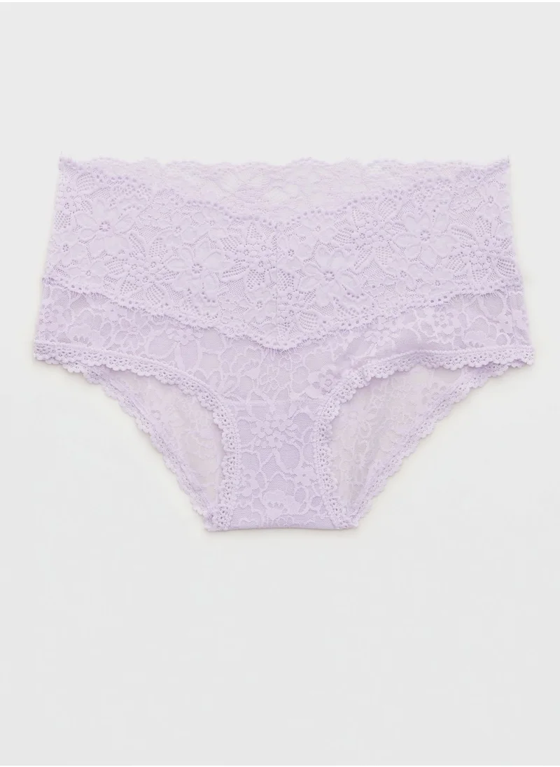 Aerie High Leg Lace Detail Brief