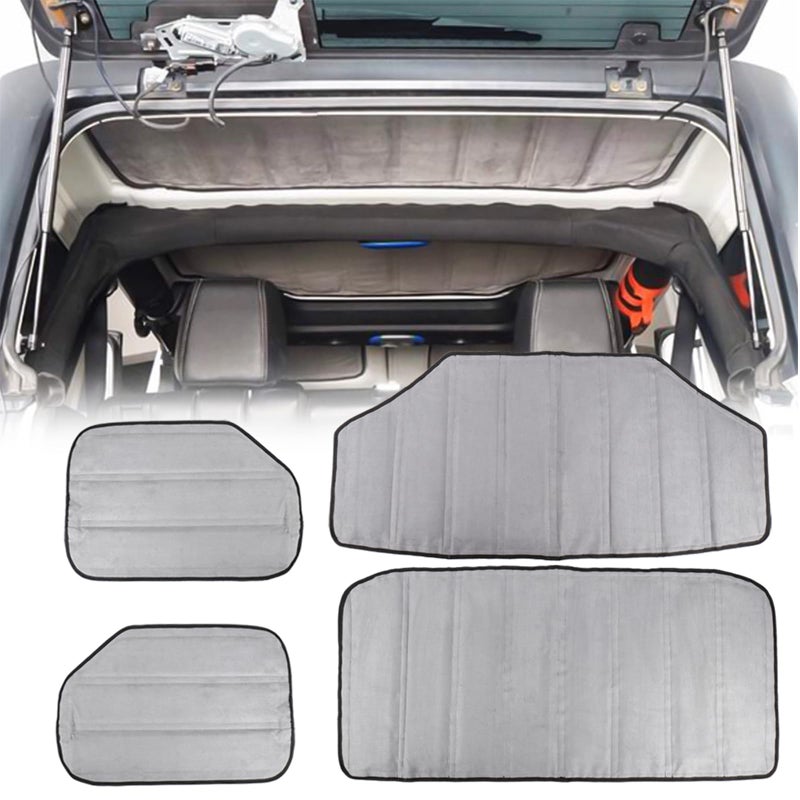 KMFCDAE Headliner Hardtop Heat Insulation for Jeep JK Hard Top Headliner Roof Heat Insulation Cotton Sound Deadener Mounts Kit for Jeep Wrangler JK 4 Door 20112018 4 PCS