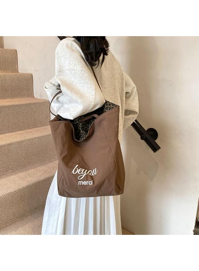 BEYOU Double Sided Tote Bag for Women, Large Shopper Bag with Inner Pocket,Lightweight Teacher Bag, Used on Both Sides Trendy Shoulder Bags, Work, Shopping, Travel - Image 5