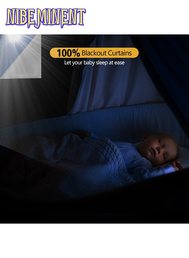 NIBEMINENT Portable Blackout Curtains With Self Adhesive Tape For Bedroom Living Room Bathroom And Attic Blackout Curtains 145*130cm  - Image 2