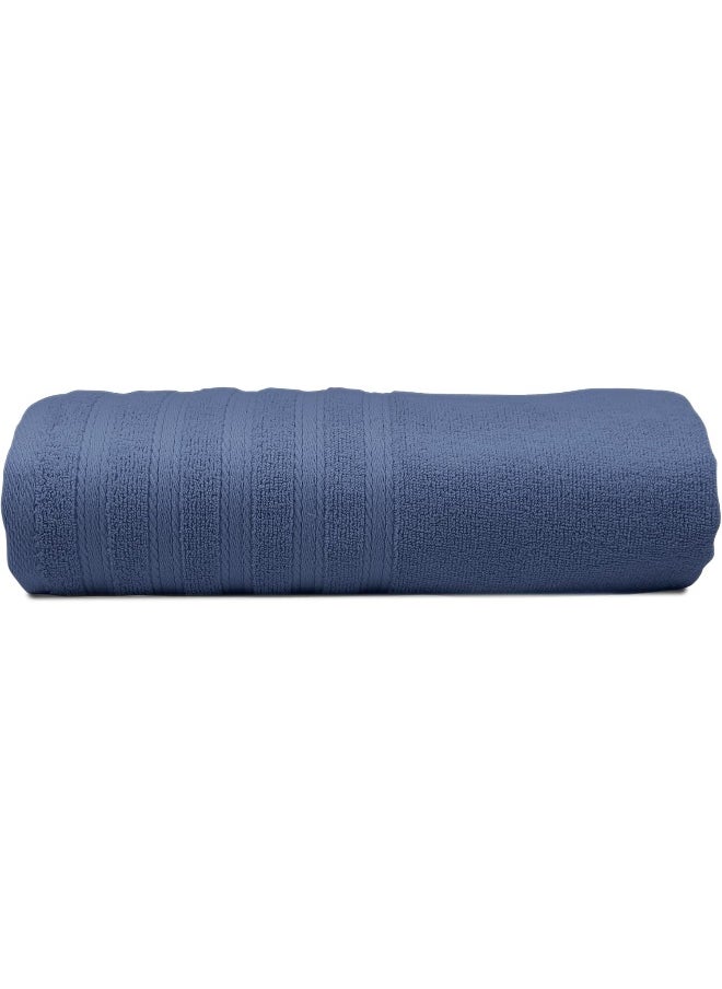 Hotel Linen Klub Hotel Linen Klub Bath Towel - 100% Cotton 600 GSM Terry, Super Soft Quick Dry Highly Absorbent Dobby Border Ring Spun, Size: 70 x 140cm, Navy Blue  - Image 4