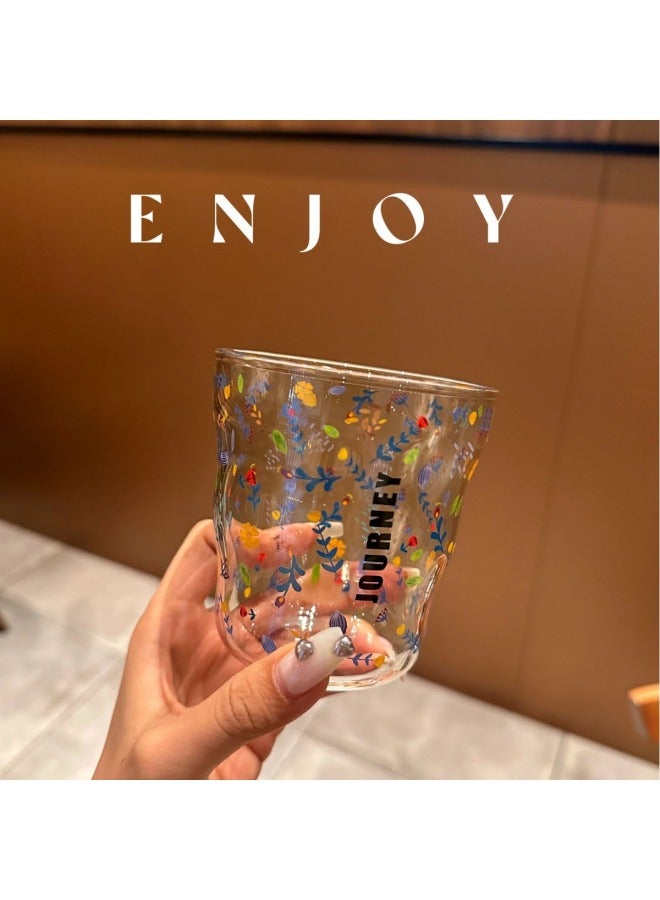 Ins Simple Rose Purple Glass Measuring Cup Short Cup Reverse Mouth Cup Large Mouth Cup Drinking Cup Beverage Cup-Color:Rose Purple Minced Measuring Cup/2 Colors Mixed/24 Pcs/box-Capacity:301-400ml - Image 5