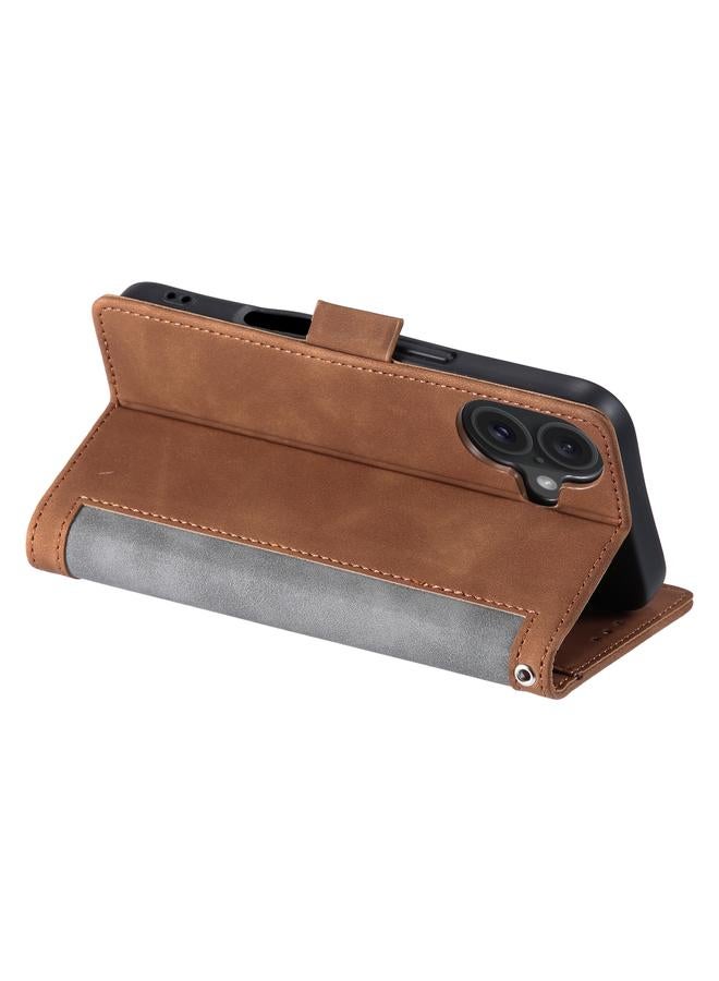 S-TOP Case For iPhone 16 Plus Retro Splicing Horizontal Flip Leather Phone Case - Image 5